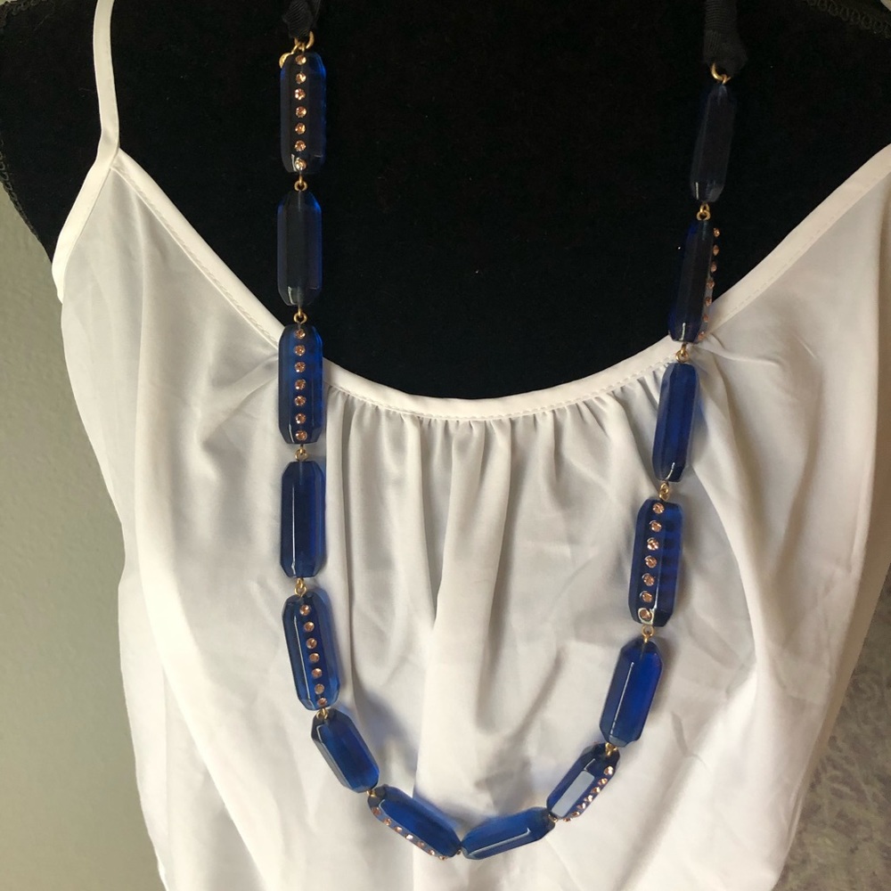 J. Crew Blue Ribbon Necklace - Picture 4 of 6